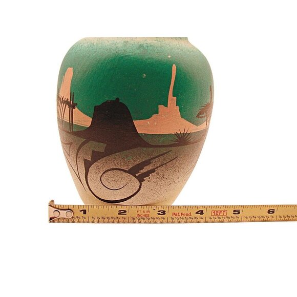 Binishtaa Navajo Native American Pottery Vase Artist Signed Hand Painted Art Jar - Picture 5 of 12